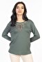 Middle Age and Above New Pattern Embroidery Embroidered Round Collar Lycra Mother Combed Cotton Blouse 6460 - 4