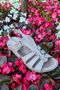 Stone Color Genuine Leather Sandals with Belt - 5