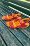 Alanya- Red Floral Genuine Leather Sandals - 3