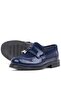 Navy Blue Patent Leather Loafer Baby Boy Shoes - 7