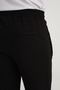 Men's Regular Fit Lace-Up Waistband Straight Leg Embroidery Detailed Combed Cotton Fabric Black Sweatpants - 3