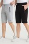 Men's Black Gray Combed Cotton Fabric 2-Piece Bermuda Shorts Pack