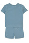 Raporlu Interlock Shorts Pajama Set 2-Piece (Sail Away) Indigo - 2