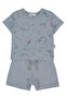 Pique Shorts 2-Piece Set (Dino) Blue
