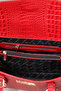 Red Color Crocodile Pattern Genuine Leather Bag - Luxury Handbag and Shoulder Bag - with Shoulder Strap - 8