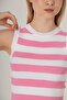 Pink Striped Crop Women's Knitwear - 5