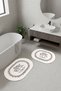 Special Design, Non-Slip Base, Thin, Washable, Modern Bathroom Mat Set - 60x100 cm & 40x60 cm - 4