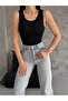 Women's Black Snapback Tank Top - 2