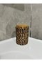 La Lune Jute Straw Coated 5 Piece Bathroom Set Trash Can Brush Soap Dish Set Natural Bohemian Design - 6