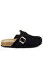 Women's Buckle Accent Slip-On Footbed Mules In Black - 2