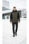Men's Two-Color Fleece-Lined Hooded Coat