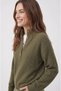 Khaki Buttoned Special Yarn Knit Sweater - 5
