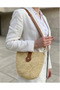 Masal Women's Bag Pcs Straw Color Wicker Handmade Set of Adjustable Strap Crossbody Bag - 5