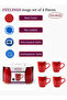 Ceramic Mug Set 4 pcs set-2 tone Red - 4