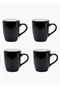 Ceramic Mug 4 pcs set-2 tone Black - 3