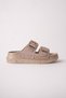 Gli̇tza Shiny Textured Double Buckle Casual Women's Slippers - 7