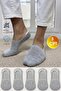 Unisex 5 Pairs Gray Cotton Ballerina Socks