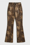 Women's Batik Color W5-16 Flare Fit Special Color Design Leather Pants - 5