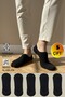 Unisex 5 Pairs Black Cotton Ballerina Socks - 3