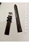 14 mm Compatible Watch Band Dark Brown Color Plain Model Antiallergic Leather, Silver Color Buckle - 3