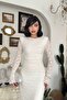 Ecru White Lined Maxi Long Length Premium Lace Dress - 8