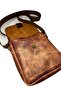 Genuine Leather Unisex Shoulder and Messenger Bag - Tan Color with Adjustable Strap 20X25 cm - 2