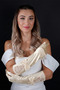 Elegant Modern Bridal Gloves with Bow Wedding Ceremony Evening Dress Accessory - 3