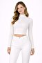 Women's White Turtleneck Corduroy Knitted Blouse
