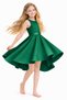 Girl's Emerald Green Elegant Short Asymmetrical Dress Birthday Prom Graduation Dress - 2