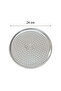 24cm Stainless Steel Oval Perforated Model Tray Wrap Fountain Mat Pita Pizza Kitchen Tray - 2