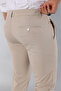 Men's Slim Fit Quality Stretchy Lycra Ankle Length Fabric Trousers Cream - 5