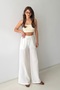 Women's Ecru Muslin Loose Cut Trousers - 4