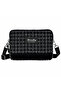 Black Tweed Crossbody Crisscross Straps Bag