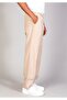Men's Super Comfortable Tencel Fabric Beige Baggy Trousers with Elastic Waist - 2