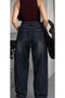Women's High Waist Side Pocketed Back Seam Baggy Pants - 2