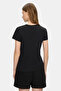 Isolde Black Crew Neck Glitter Printed 100% Cotton Standard Fit Women's Tshirt - 4