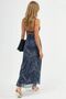 فستان متوسط ​​الطول مطبوع برقبة مربعة - 4