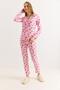 Yellow Women's Polo Neck Cotton Piece Lemon Patterned Pajama Set - 2