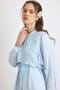 Dress with Gathered Detail and Cape Open Blue 9433-E - 6
