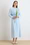 Dress with Gathered Detail and Cape Open Blue 9433-E - 4
