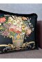 Imported Silk Velvet Tasseled Damask Pattern Black Color Throw Pillow Case (Double Sided Pattern) - 5