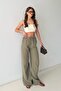 Women's Khaki Muslin Palazzo Trousers - 3