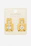 Gold Earrings with Zircon Stone