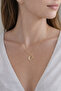 Zircon Stone Necklace with Moon and Star Figures Gold 45 cm - 2