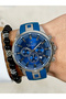 Blacksilicone Cord Men's Wristwatch Fm11379D-L3 Functions Active with Warranty Bracelet Gift