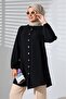 Hijab Tunic Black Shirt Collar Buttoned Elastic Cuffs Aerobin - 7