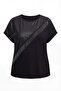 Women's Large Size Leather Look And Tassel Detail Black Blouse - 7