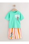 Green/Orange Mickey Mouse T-Shirt and Shorts Set - 3