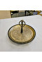 26 cm Cast Iron Footed Stainless Steel Presentation Plate with Handle Antique