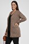 Women's Buttoned Front Mini Houndstooth Pattern Double Pocket B.B Cardigan - 3